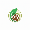 Circular Paw Leaf Badge